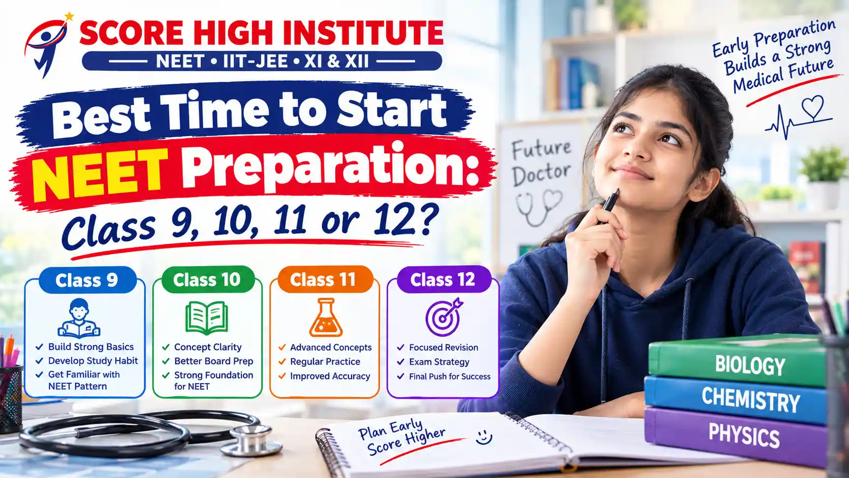Best Time to Start NEET Preparation Class 9 10 11 or 12